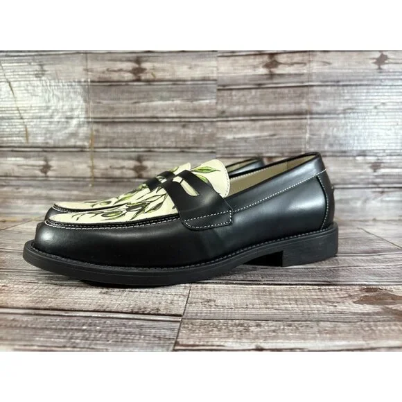 Duke + Dexter Core Wilde olive Penny Loafer Sz 7 Uk 8 US co:black white New - Picture 2 of 9